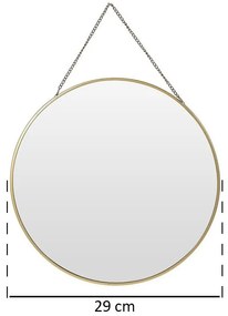 Okrągłe LUSTRO ścienne z zawieszką, Ø 29 cm