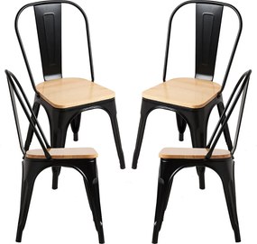 Zestaw 4 Krzese Torix Naturalne Drewno