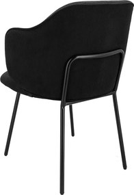 Czarne sztruksowe krzesło nowoczesne P2-P88