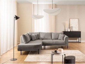 Szarobrązowy narożnik z tkaniny szenilowej (lewostronny/w kształcie litery L) Mauris – Ropez