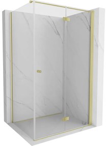 Mexen Mist-F kabina prysznicowa składana prawa 90 x 110 cm, transparent, złota szczotkowana - 8A6T-090-110-55-00-P