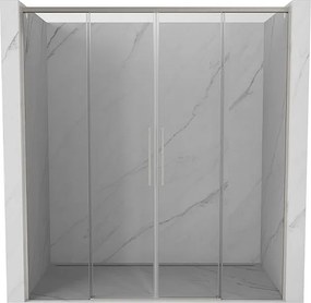 Mexen Rox Duo drzwi prysznicowe rozsuwane 180 cm, transparent, nikiel szczotkowany - 8C2-180-002-97-00