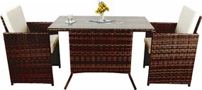 3 sztuk balkon zestaw mebli ogrodowych rattan