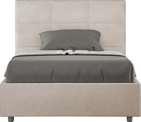 Łóżko bez stelaża tapicerowane 120x190 microfibra piaskowy Mika
