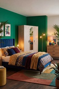 Trzydrzwiowa szafa z lustrem i szufladami dąb sonoma W9-E46