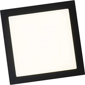 Nowoczesna lampa sufitowa czarna kwadratowa z wbudowanym LED IP44 - Lys