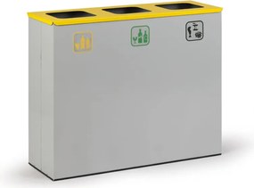 Wewnętrzny kosz do segregacji śmieci, stojak na worki, szary/żółty, 3x 50 l