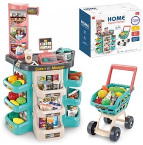 Woopie sklep supermarket i wózek koszyk sklepowy kasa waga skaner 47 akc