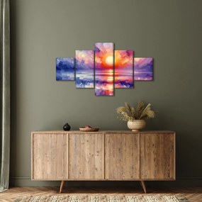 Obraz - Kolorowy artystyczny zachód słońca (125x70 cm)