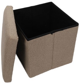 Pufa ze schowkiem boucle BINI, 38 x 38 x 38 cm