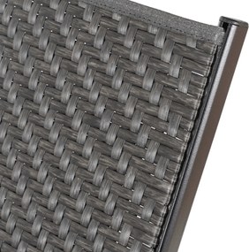 Leżak ogrodowy technorattan Malediva, regulowany, kolor czarny/szary