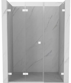 Mexen Lunar-F drzwi prysznicowe składane lewe 145 cm, transparent, białe - 836S-145-050-20-00-L