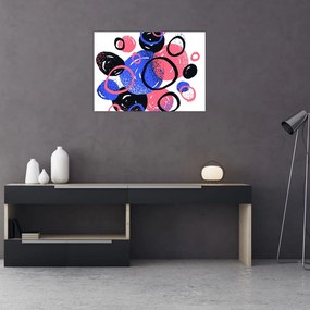 Obraz - Motyw z kółkami w żywych kolorach (70x50 cm)