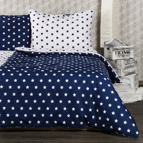 4Home pościel bawełniana Stars Navy blue, 160 x 200 cm, 70 x 80 cm