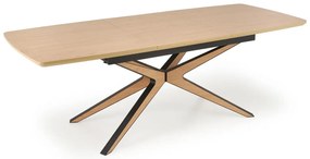 Stół rozkładany JAMES 160(220)x90 dąb naturalny/czarny HALMAR