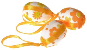 Zestaw wielkanocnych jajek wzór żółty kwiat,wysokość 4 cm,  12 sztuk w opakowaniu