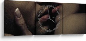 Obraz - Pocałunek (z zegarem) (90x30 cm)