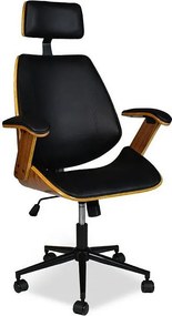 Fotel biurowy „James” z podłokietnikami stałymi w wykończeniu ze skóry ekologicznej