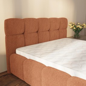 Masseno Łóżko Tapicerowane ELIZJA ze stelażem i pojemnikiem na pościel 200x200 cm - Miedziany, QUELLE 54
