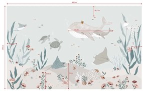 Tapeta dziecięca 400 cm x 248 cm Dreamy Seabed – Lilipinso