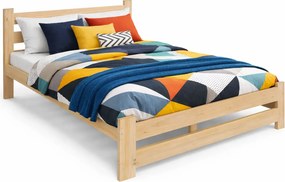 Dwuosobowe łóżko sosnowe ze stelażem 180x200 E4-F77