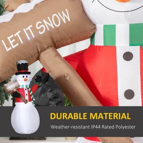 Outsunny Dekoracja Bożonarodzeniowa, Bałwanek z Tabliczką, nadmuchiwany, duży, w zestawie z dmuchawą, 103 długość x 70 szerokość x 180 wysokość cm