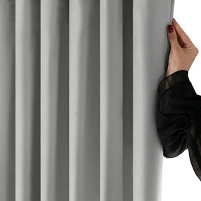 Szara aksamitna zasłona częściowo zaciemniająca (dimout) 200x270 cm Velto – Filumi
