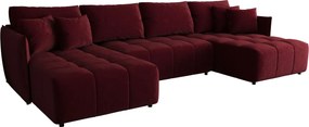 Czerwona sofa z weluru z funkcją spania E5-G33