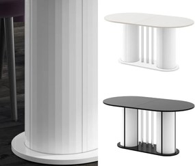 Owalny stół z matowym rozkładanym blatem Cesaro Hubertus