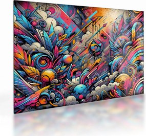 Obraz na szkle - Kolorowe graffiti (70x50 cm)