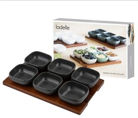 Antracytowy porcelanowy zestaw misek do serwowania 6 szt. Essentials – Ladelle