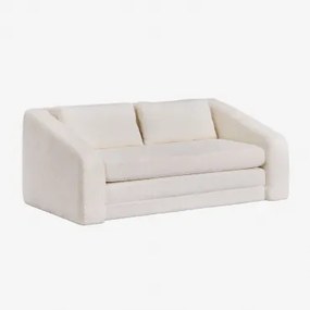 Sofa Rozkładana Dwuosobowa Z Tkaniny Bouclé Dalila Bukla Złamana Biel - Sklum