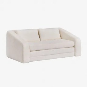 Sofa Rozkładana Dwuosobowa Z Tkaniny Bouclé Dalila Tkanina Bouclé W Kolorze Złamanej Bieli - Sklum