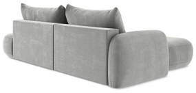 Jasnoszary rozkładany narożnik (lewostronny/z szezlongiem) Hale – Makamii