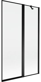 Mexen Mist parawan nawannowy 2-skrzydłowy prawy 110 x 150 cm, czarna ramka, czarny - 8A9-110-011-70-70-P
