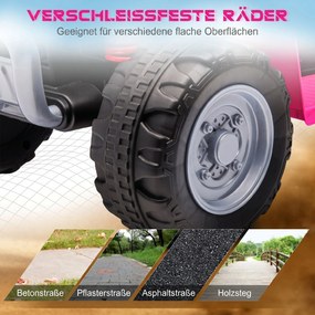 AIYAPLAY Elektryczny quad dla dzieci, oświetlenie LED, klakson, szerokie opony, wygodne siedzisko, antypoślizgowe uchwyty, różowy | Aosom PL
