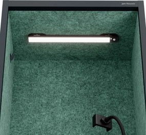 Kabina akustyczna SALLY MentalBox 600 mm – antracytowy korpus, zielone siedzisko
