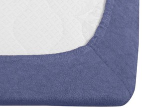 PrzytulneMieszkanie.pl Frotowe prześcieradło granatowe 90 x 200 cm