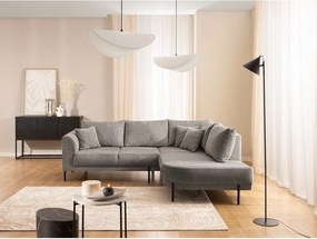 Szarobrązowy narożnik z tkaniny szenilowej (prawostronny/w kształcie litery L) Mauris – Ropez