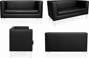 Sofa Monaco : Kolor nogi - Biała, Kolor tkaniny - EKO-SKÓRA - 1D, Typ tkaniny - Eko-skóra , Wysokość nogi - 15 cm