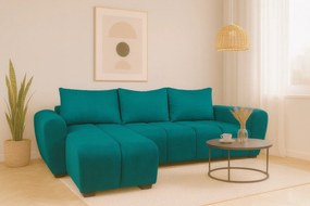 Kompaktowy, rozkładany narożnik Bueno, turkusowy - Soro 86