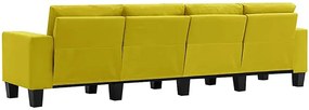 Ponadczasowa 4-osobowa żółta sofa - Lurra 4Q