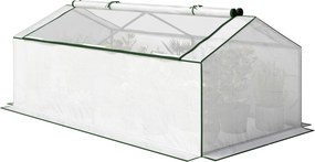 Outsunny Szklarnia z oknem, folia siatkowa PE, mrozoodporna folia szklarniowa, cieplarnia 180 x 90 x 70 cm Biały | Aosom PL