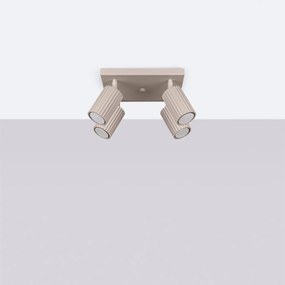 Plafon czteropunktowy KARBON 4 taupe kwadratowy SOLLUX  LIGHTING