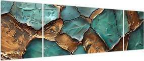Obraz - Zielono-złoty obraz (170x50 cm)