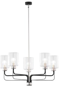 Jupiter 1884 - Żyrandol na pręcie CERES 5xE27/15W/230V matowy chrom/czarny