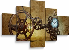Obraz starych mechanizmów zegarowych (125x70 cm)