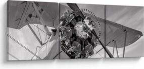 Obraz - Samolot (z zegarem) (90x30 cm)