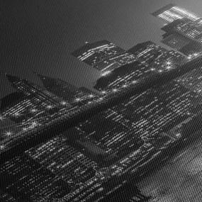 Obraz mostu Brooklyn Bridge w Nowym Jorku (z zegarem) (90x30 cm)