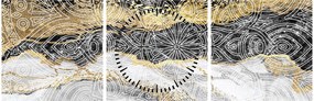 Obraz - Mandala w marmurze (z zegarem) (90x30 cm)
